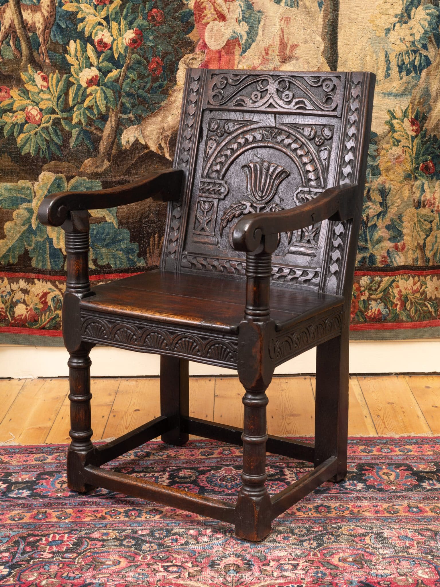 Charles I joined oak armchair