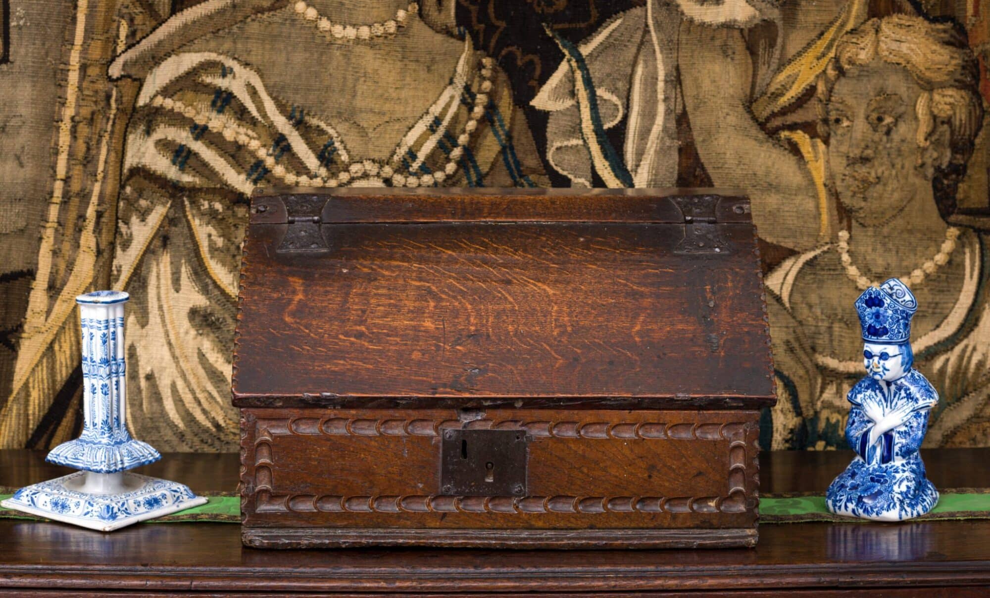 Elizabeth I Carved Oak Desk Box
