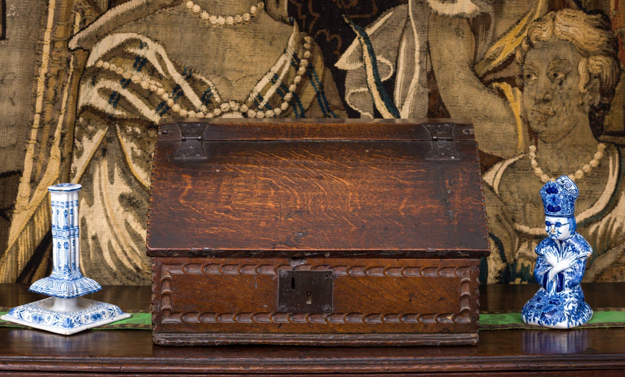 Elizabeth I Carved Oak Desk Box