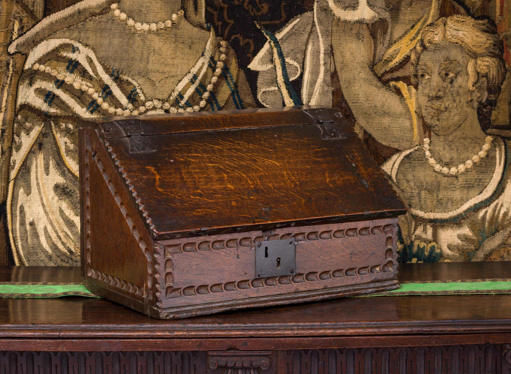 Elizabeth I Carved Oak Desk Box