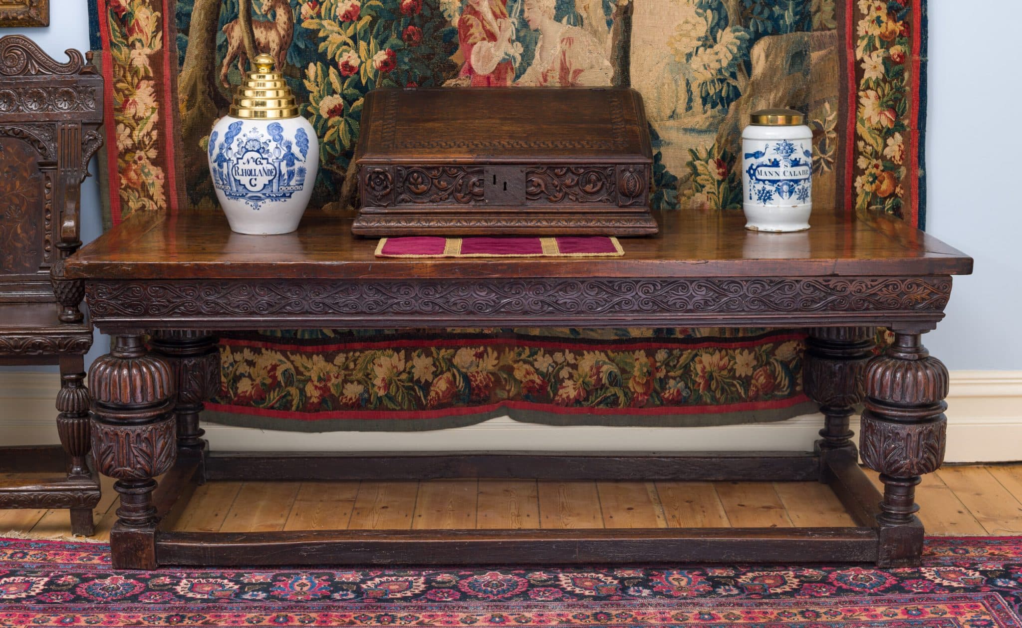 Elizabeth I oak carved table