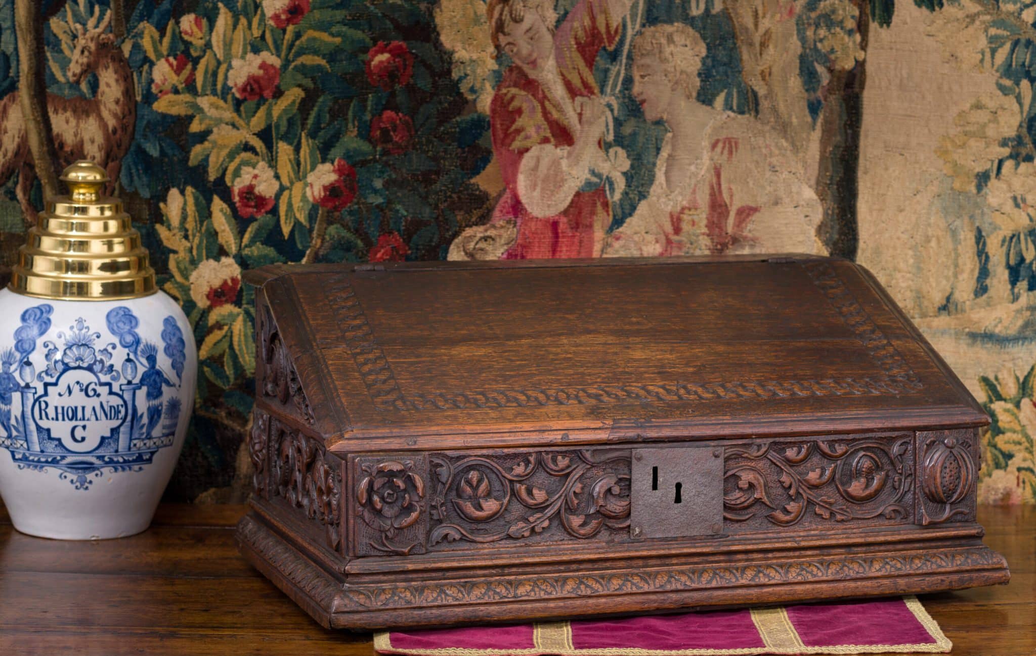Tudor carved desk box