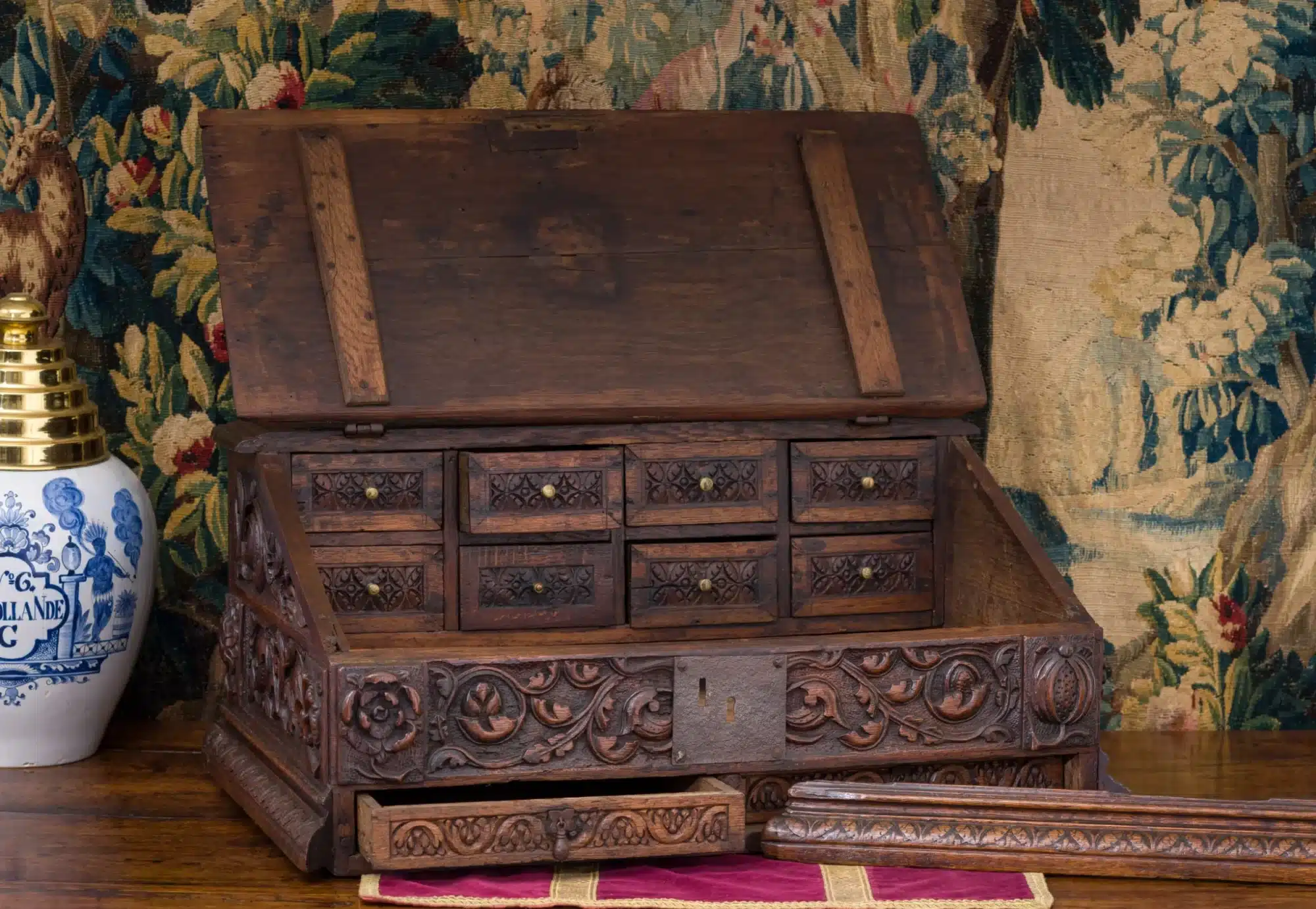 Tudor carved desk box