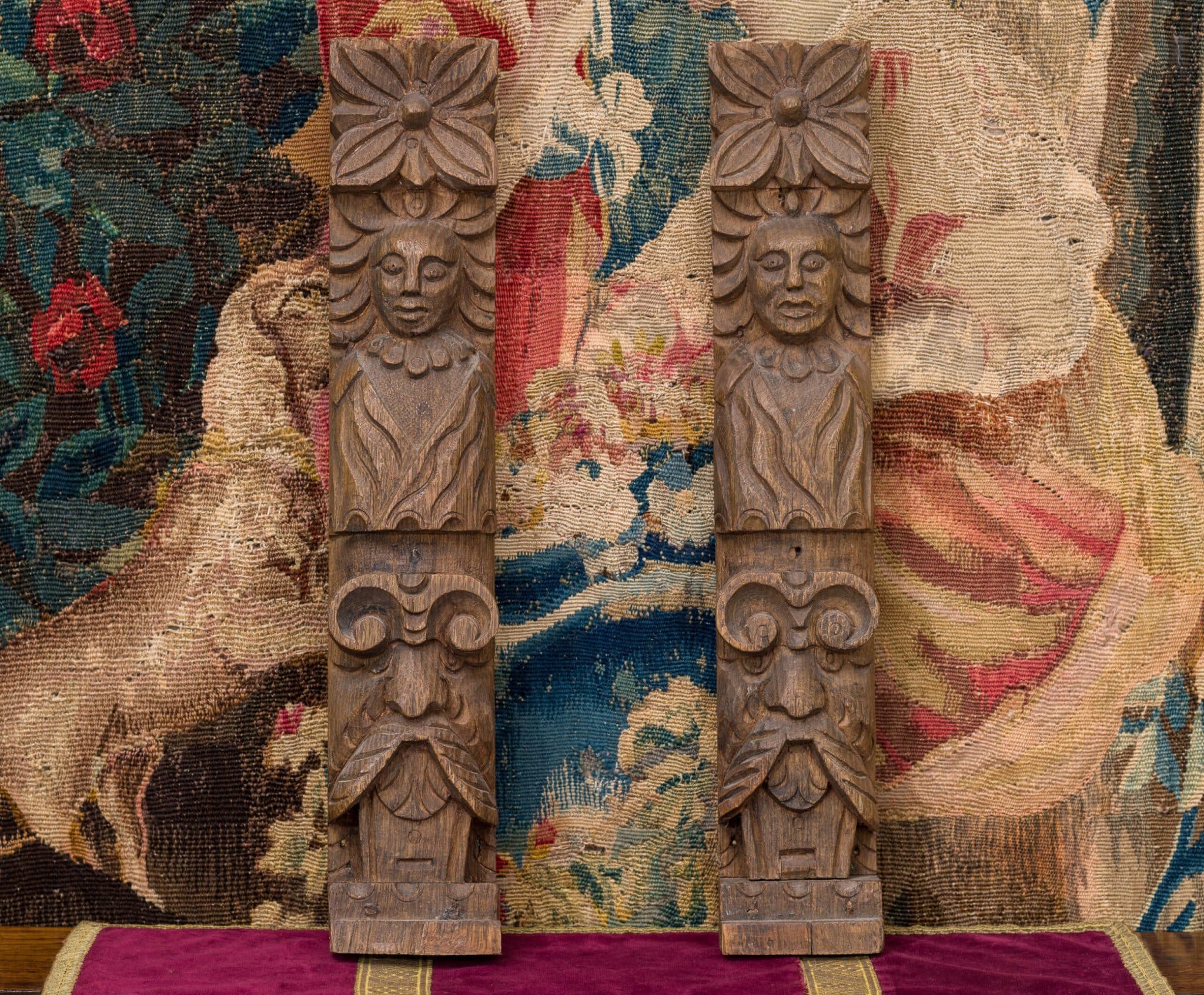 James I oak carved atlantes