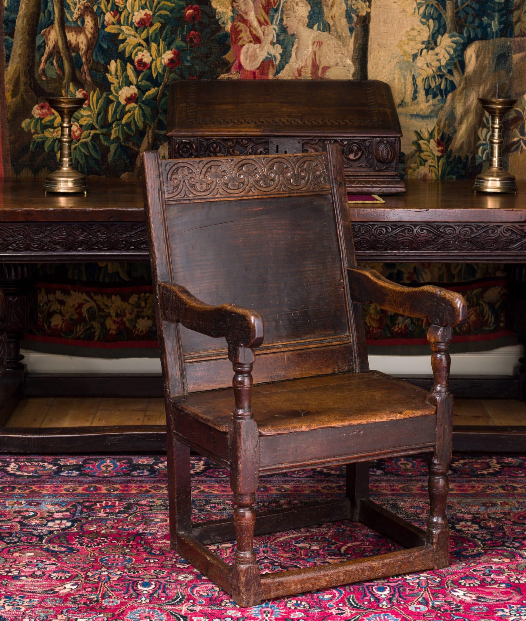 Charles II joined oak armchair