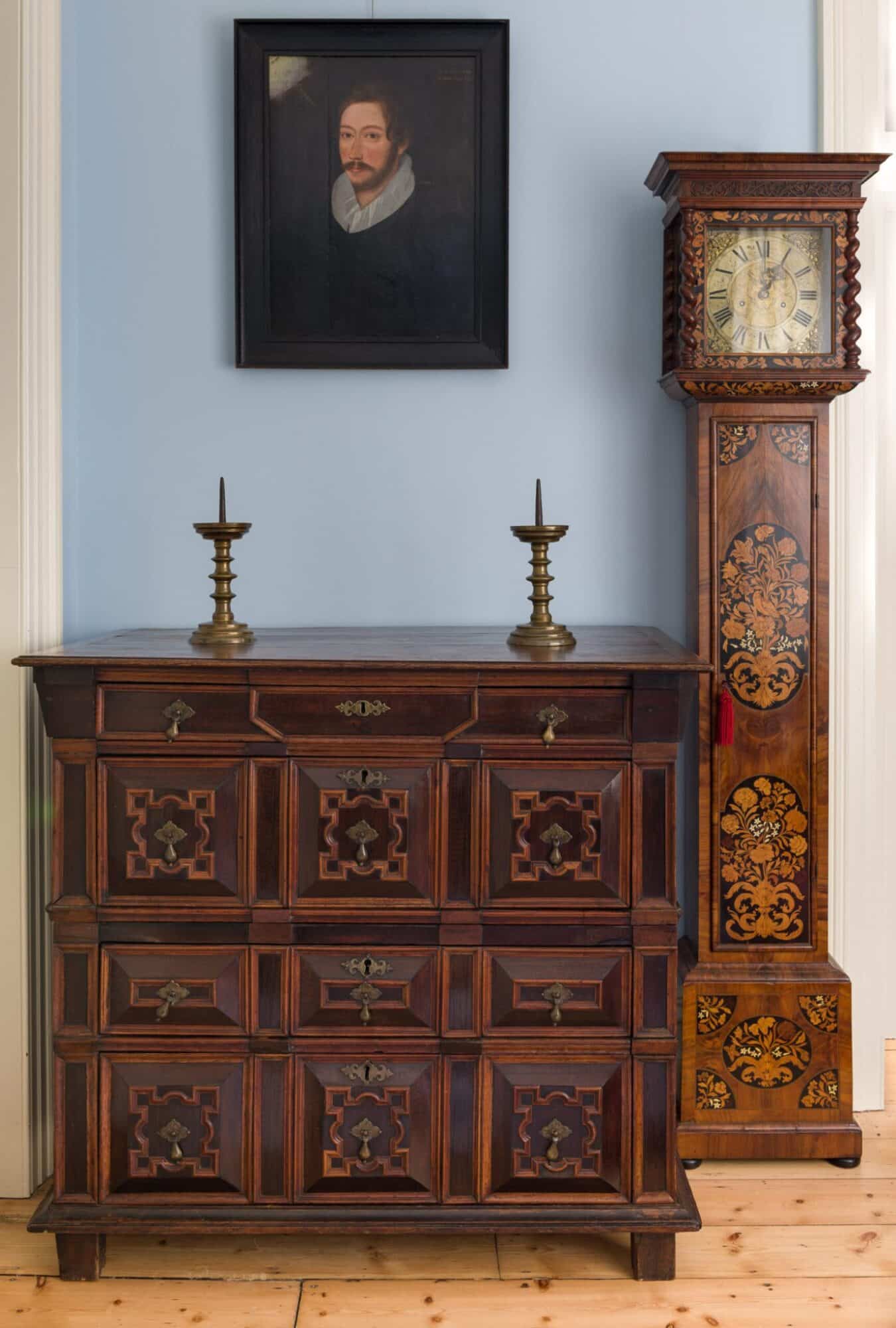 Charles II Oak and Rosewood Chest of Drawers