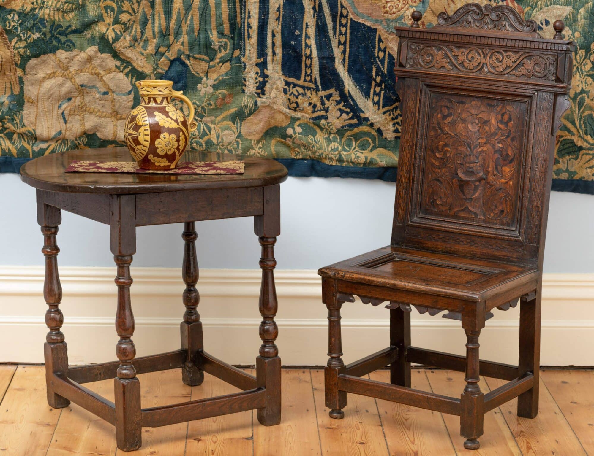 Charles II oak tavern table