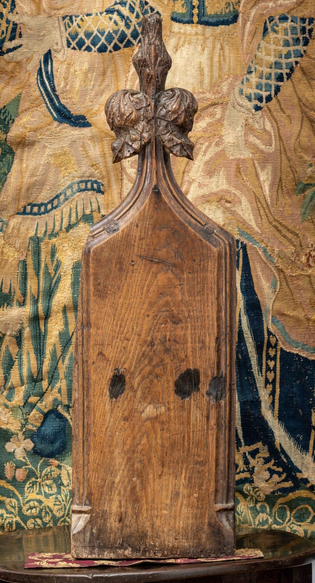 Medieval poppy head bench end