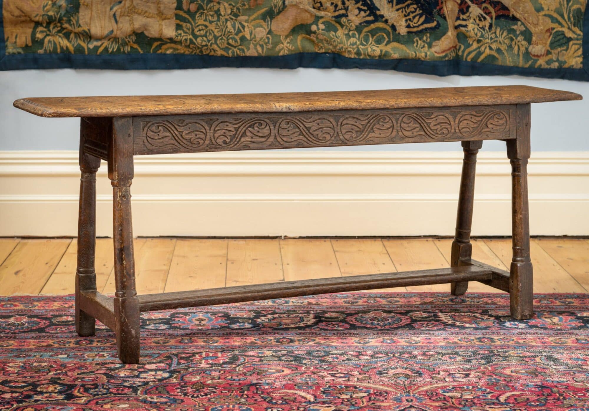 Charles I oak bench
