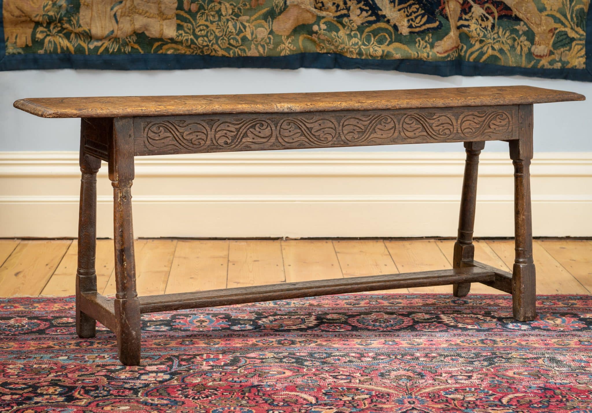 Charles I oak bench