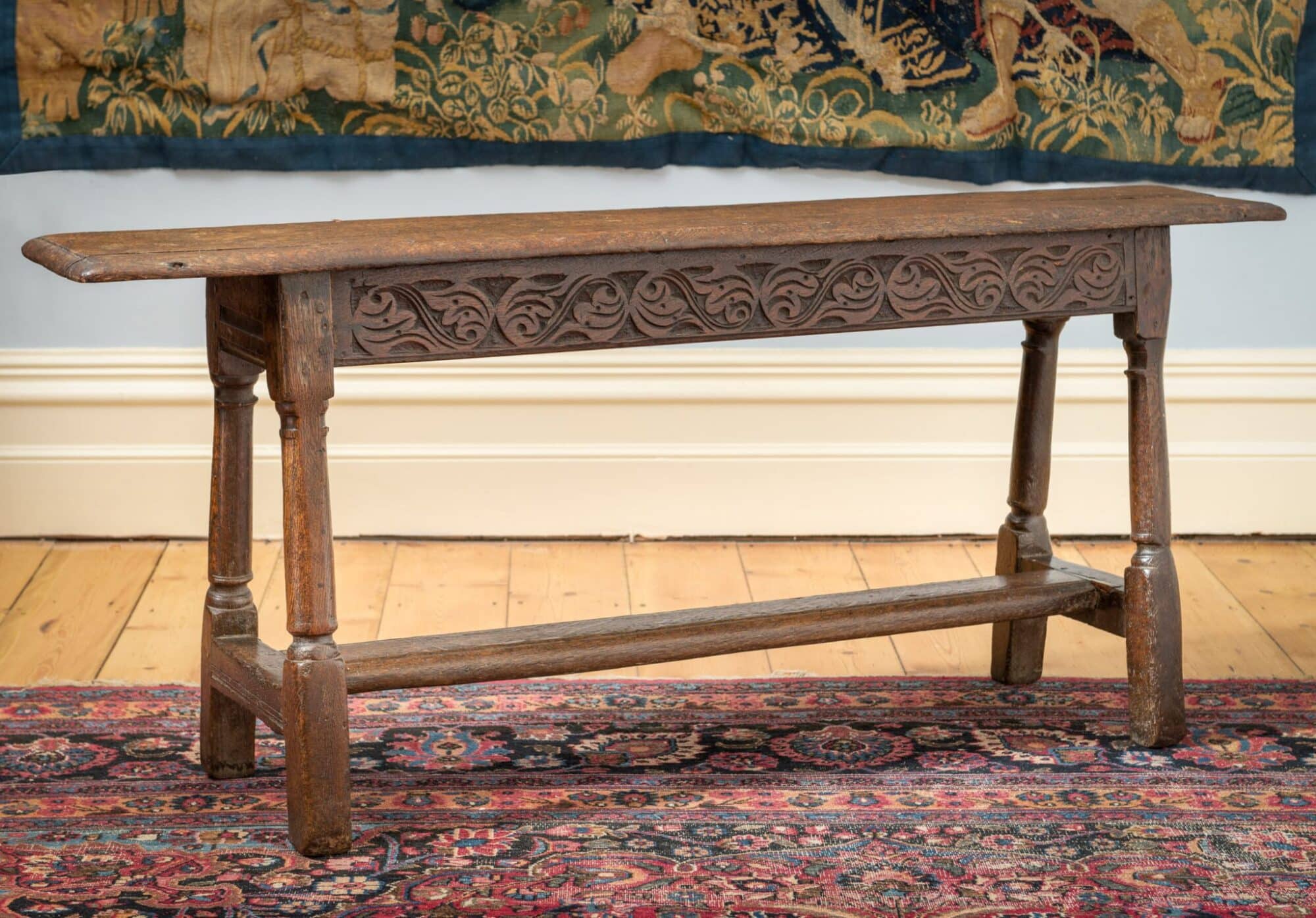 Charles I oak bench
