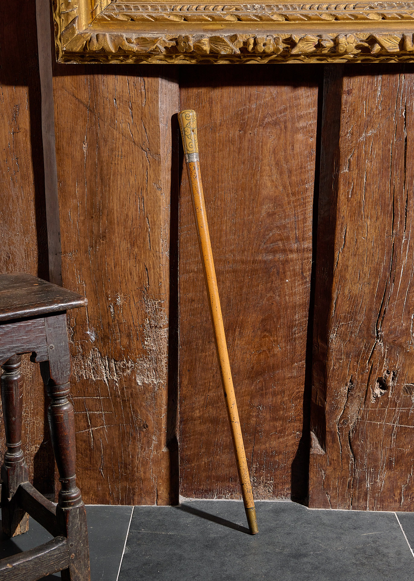 William and Mary piqué walking cane