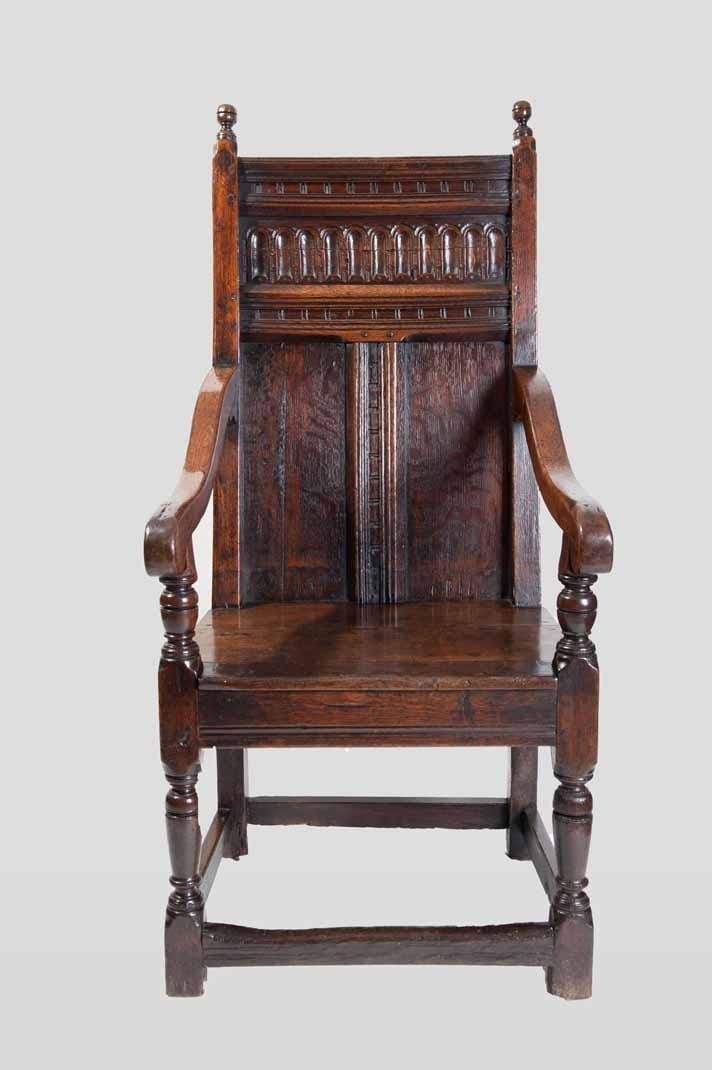 Elizabeth I joined oak armchair