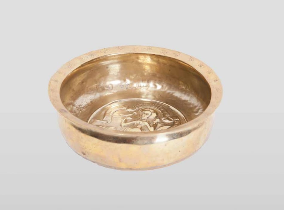 Early 16th century brass Alms bowl