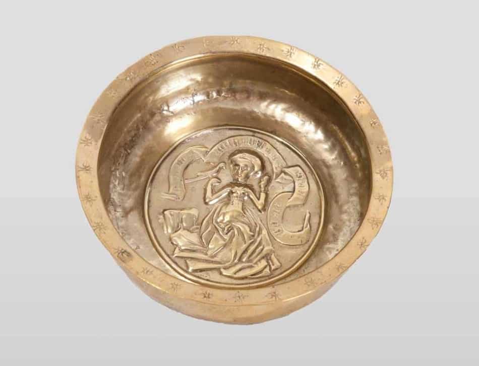 Early 16th century brass Alms bowl