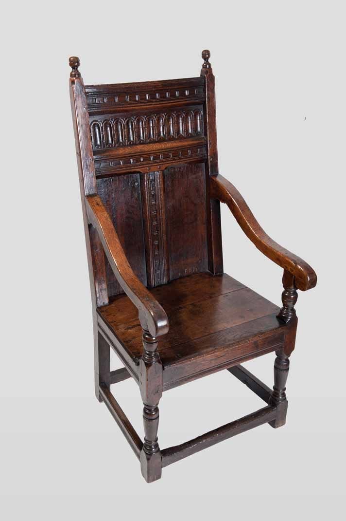 Elizabeth I joined oak armchair