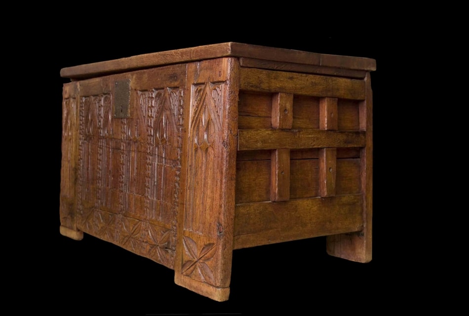 Late 14th century carved chest