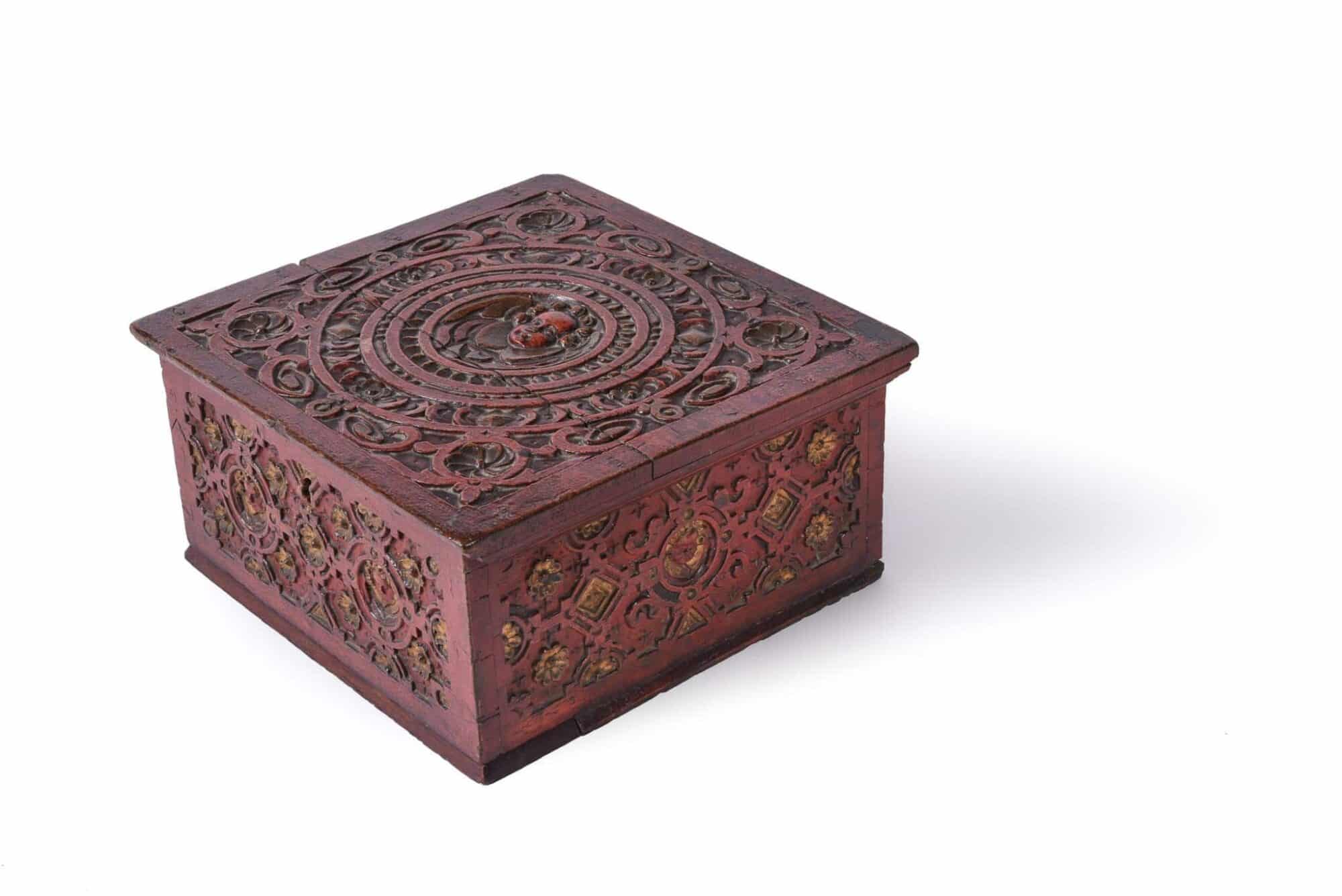16th century carved table box