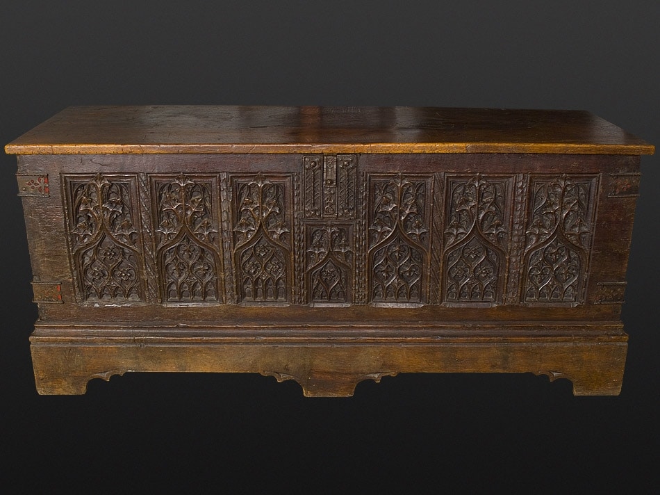 Gothic oak chest