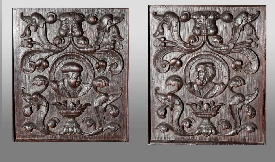 16th century pair of portrait panels