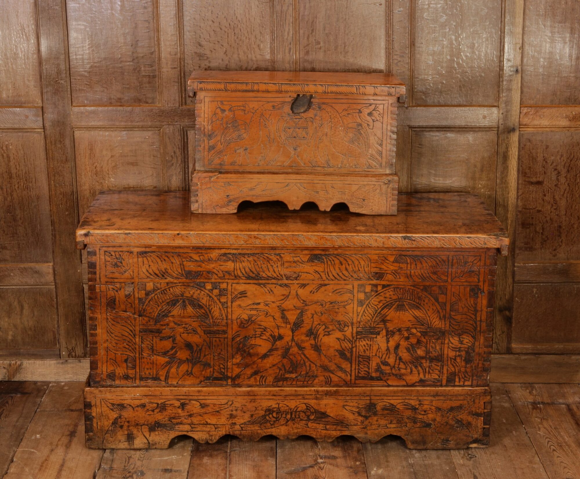 17th century cypress wood chest