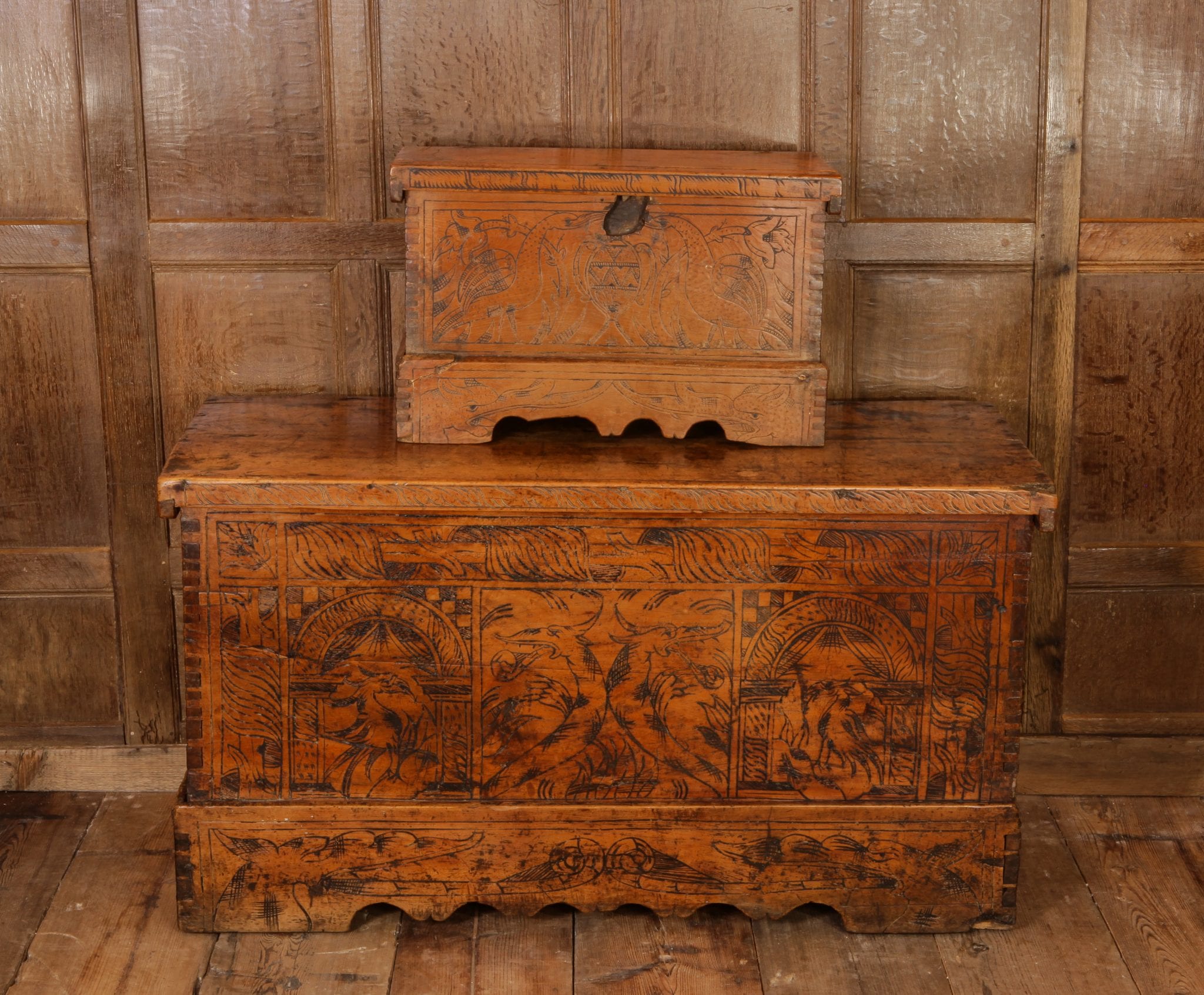 17th century cypress wood chest
