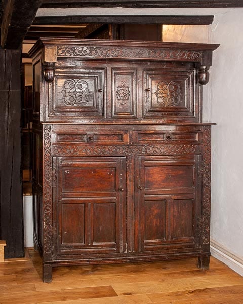 Charles II joined oak press cupboard