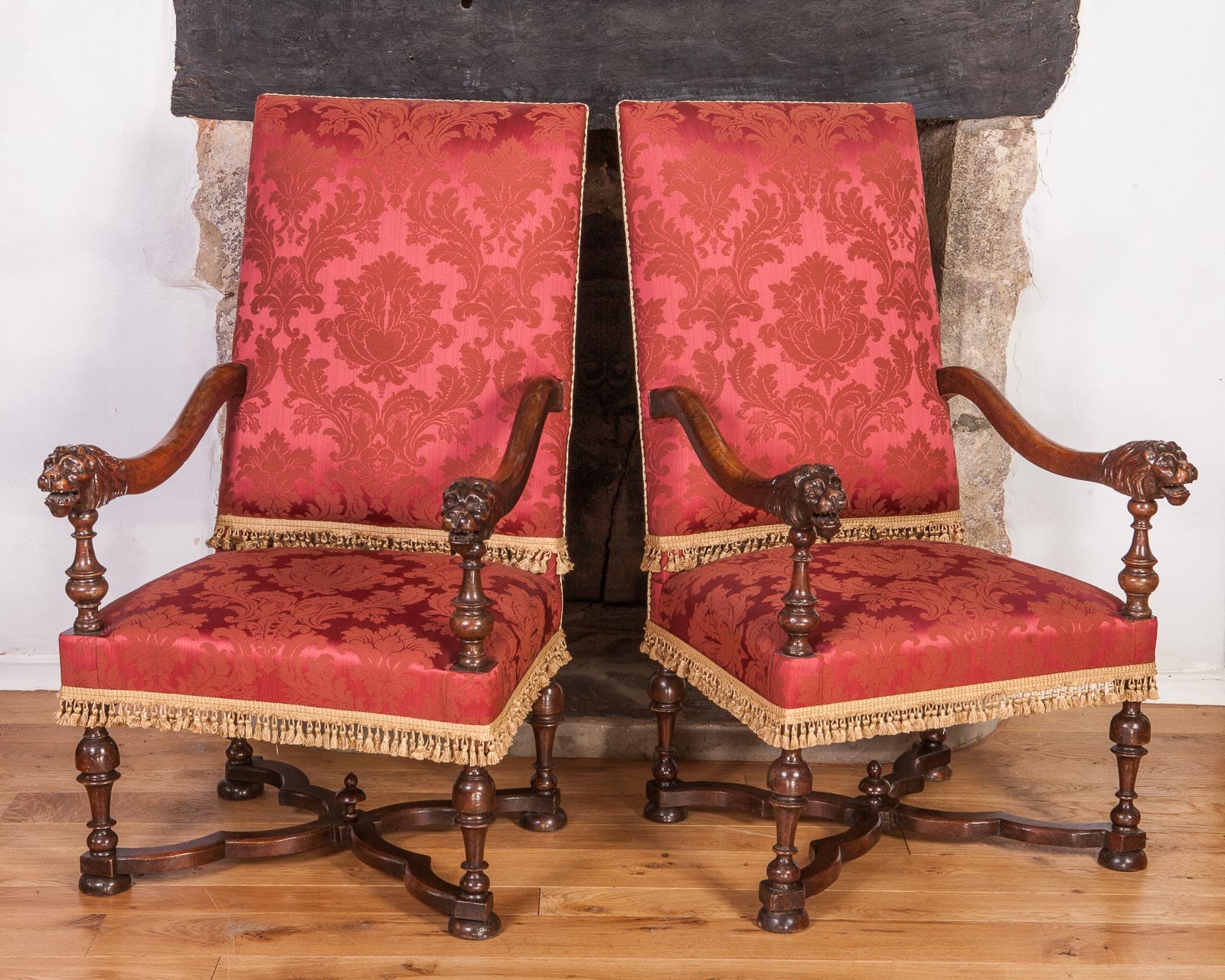 Pair of 17th century armchairs