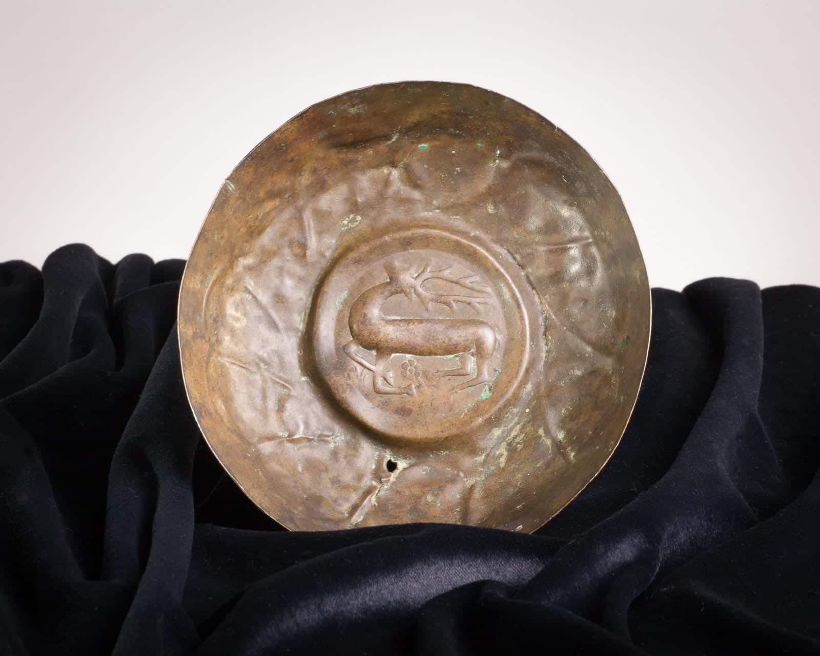 Gothic brass wine bowl