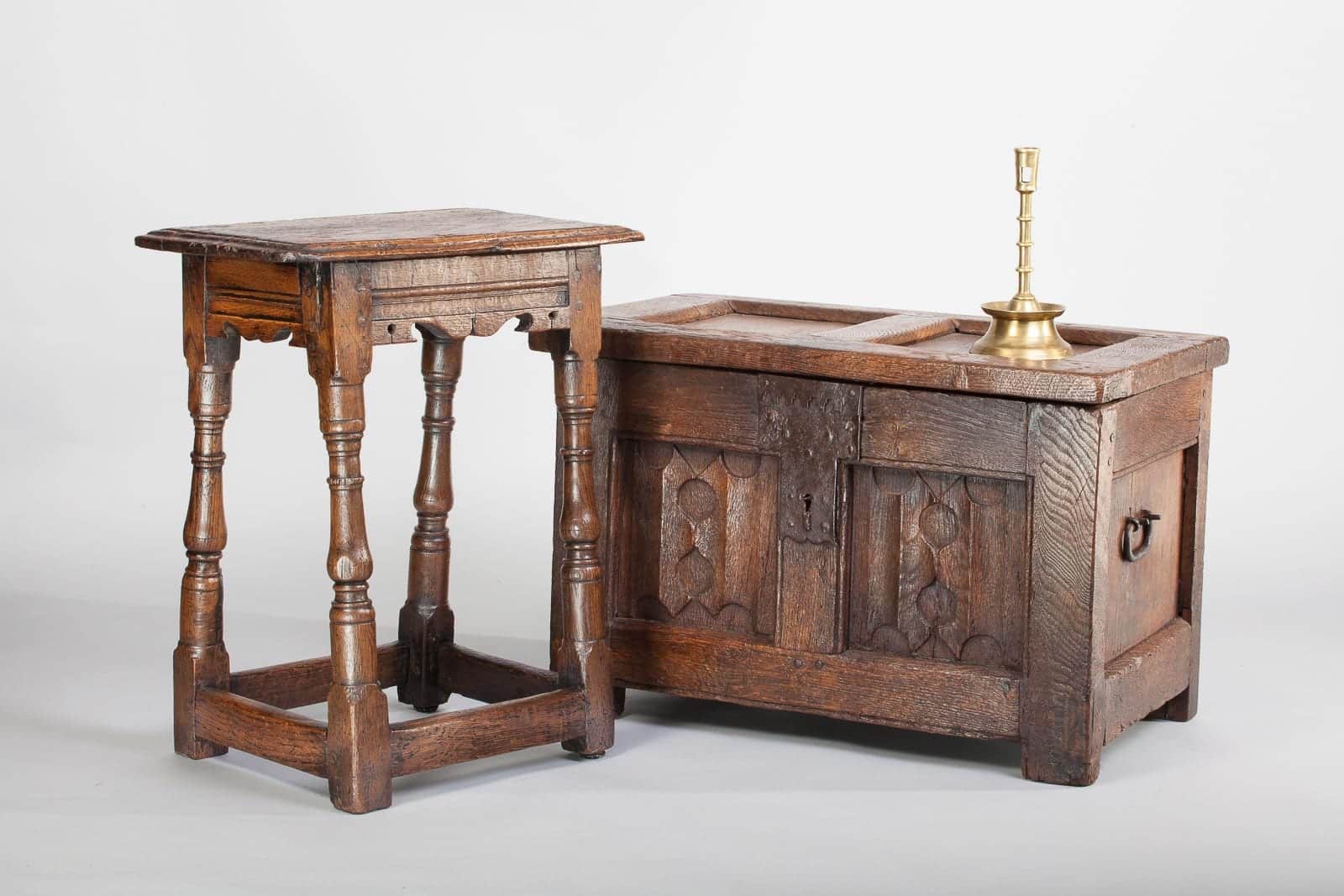 17th century joined oak stool