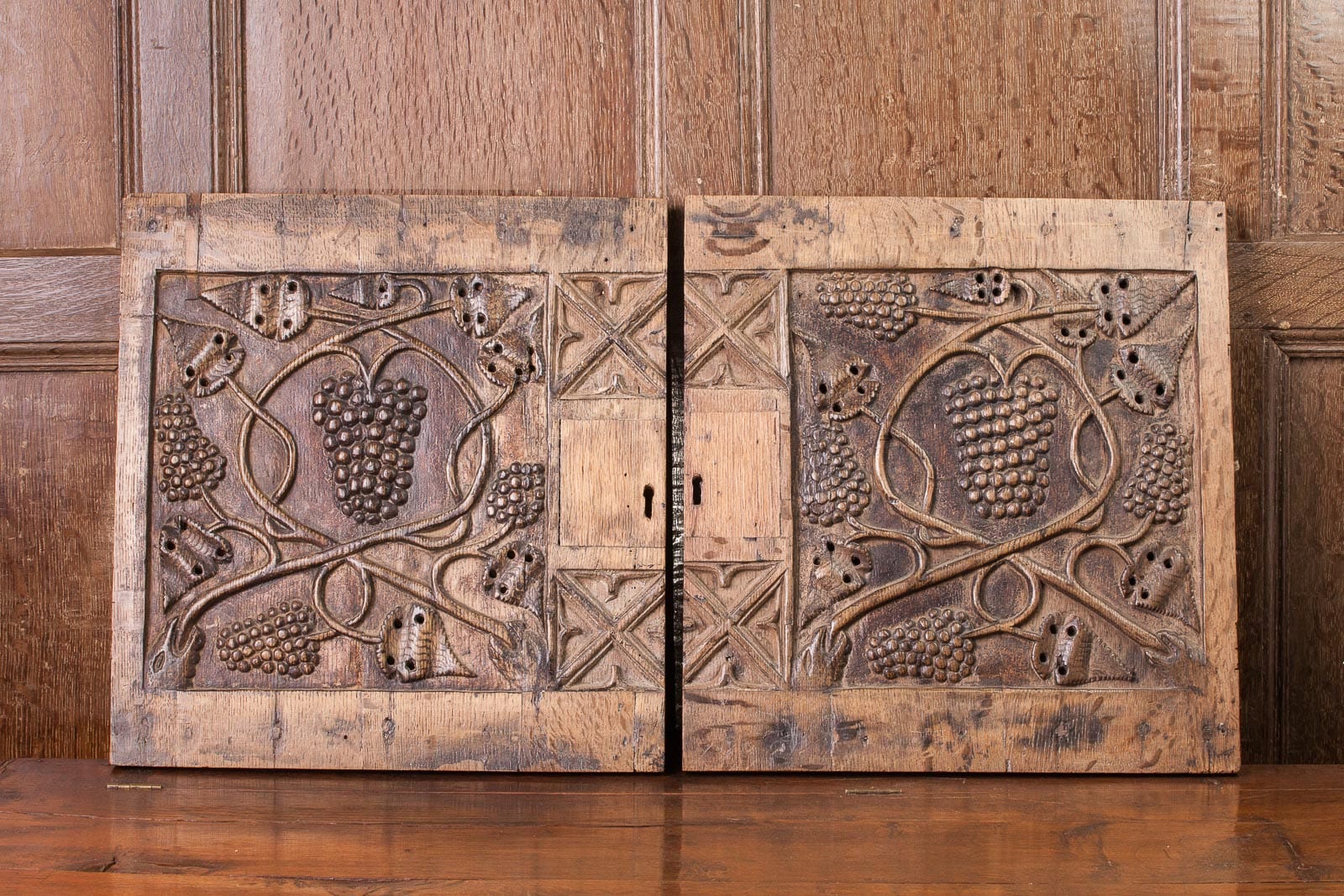 Pair of late Gothic cupboard doors