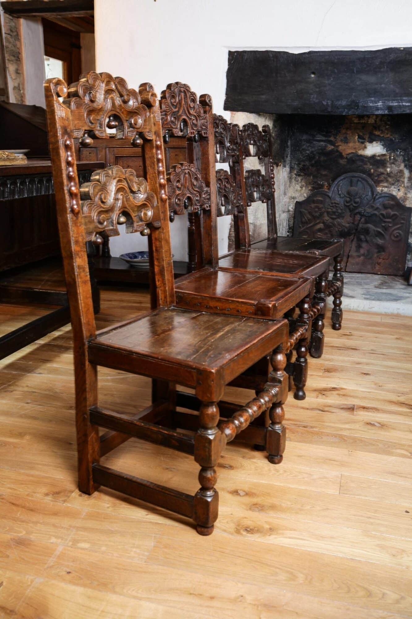 Set of Charles II Yorkshire backstools