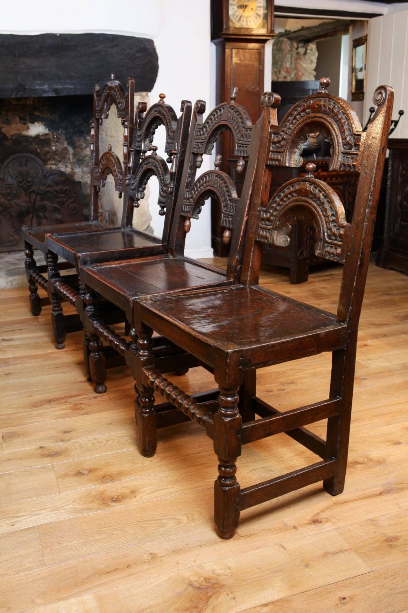 Set of Charles II Yorkshire backstools