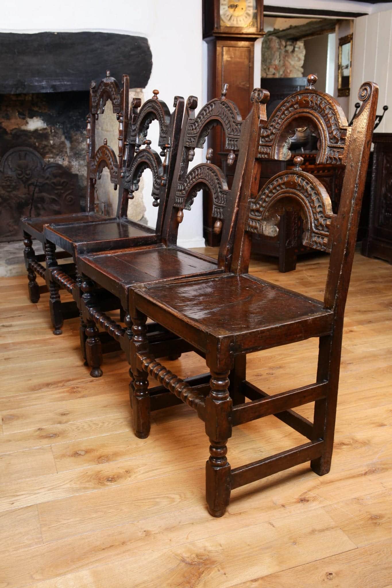 Set of Charles II Yorkshire backstools