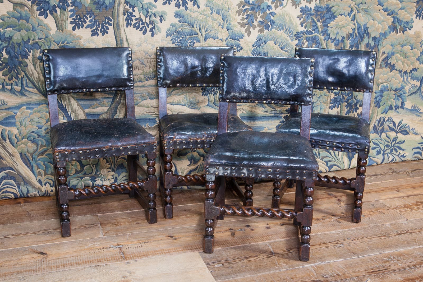 Set of four Cromwellian backstools