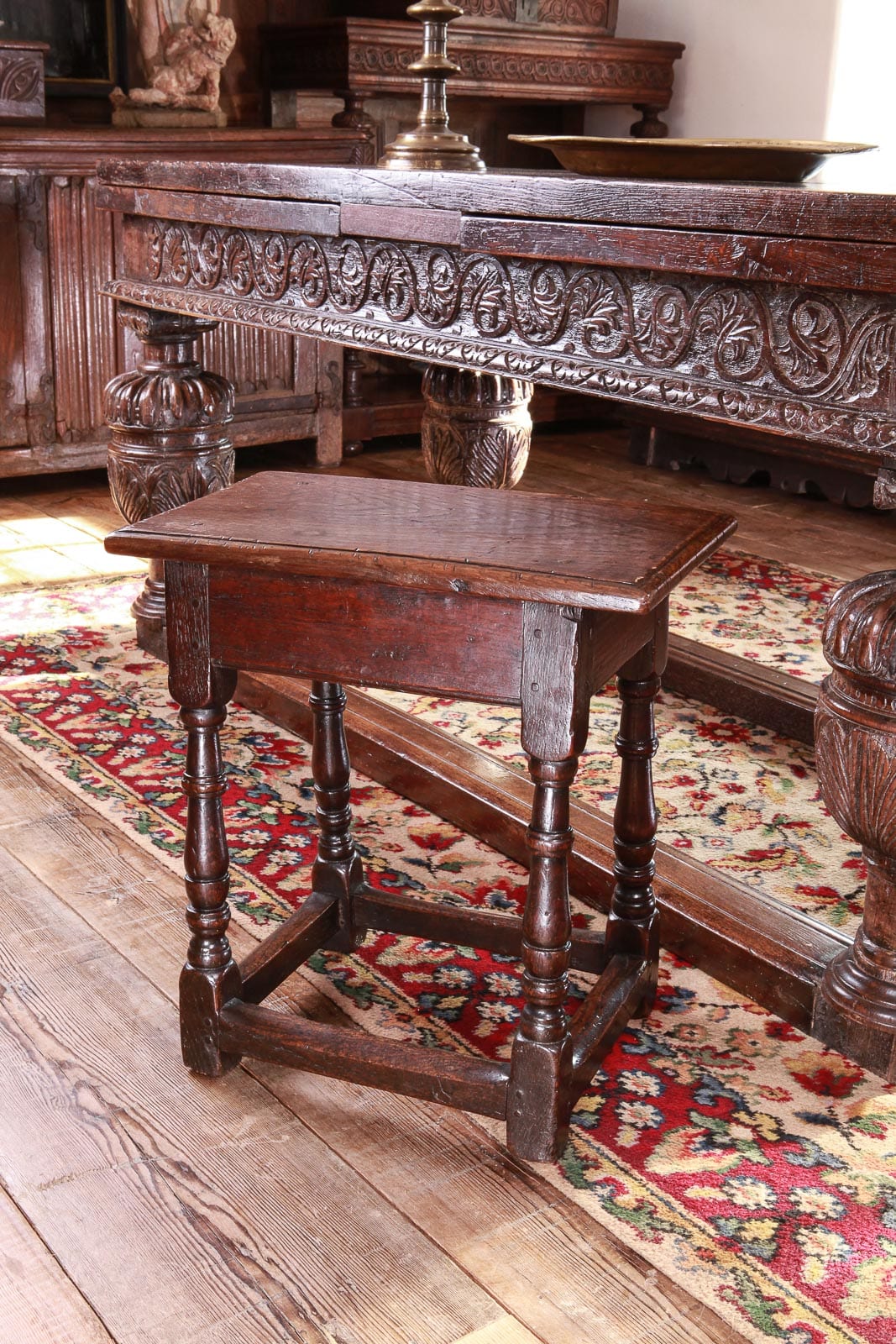 17th century joined oak stool