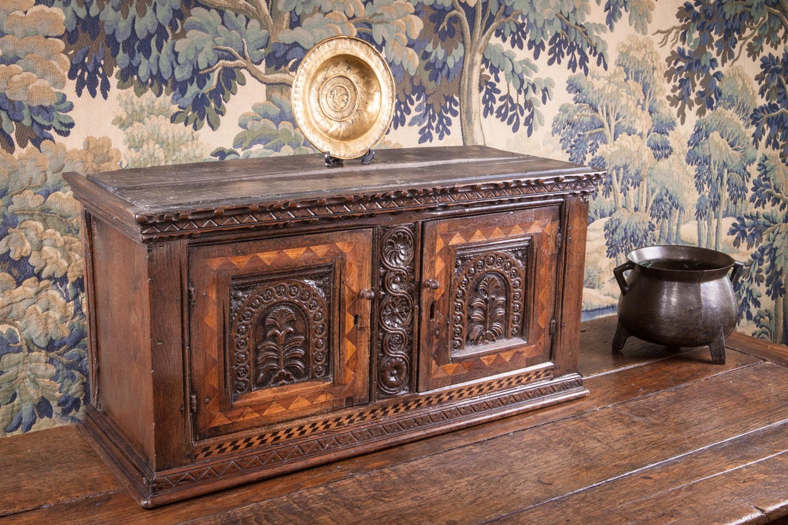 James I oak wall cupboard