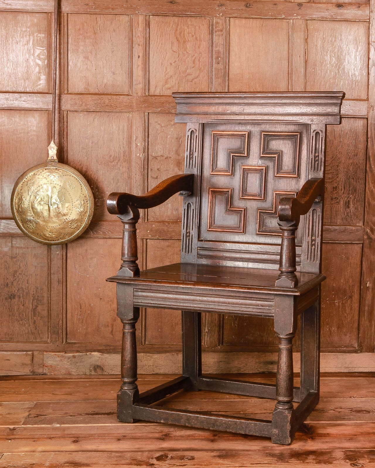 Elizabeth I joined oak armchair