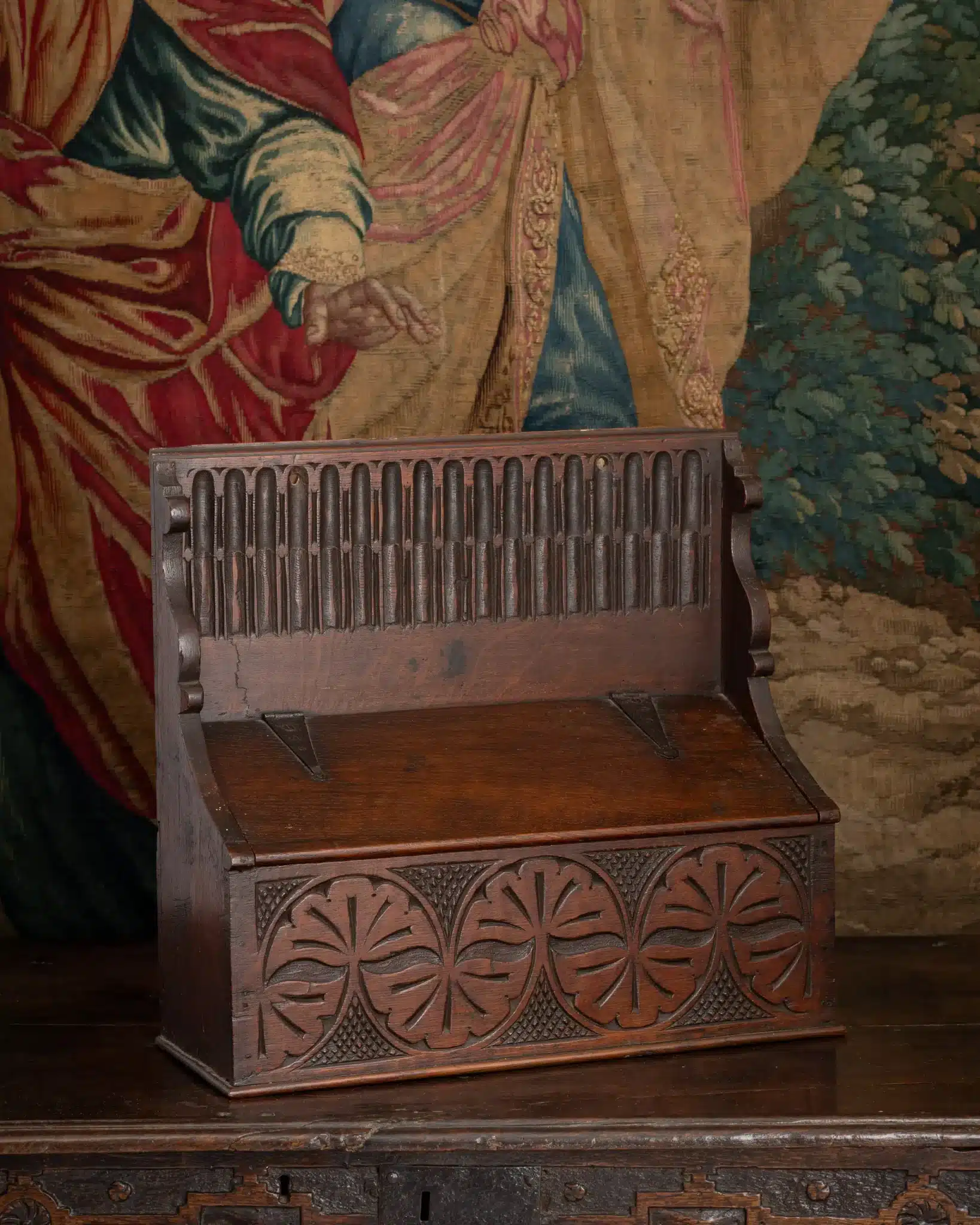Charles I Carved Oak Salt Box