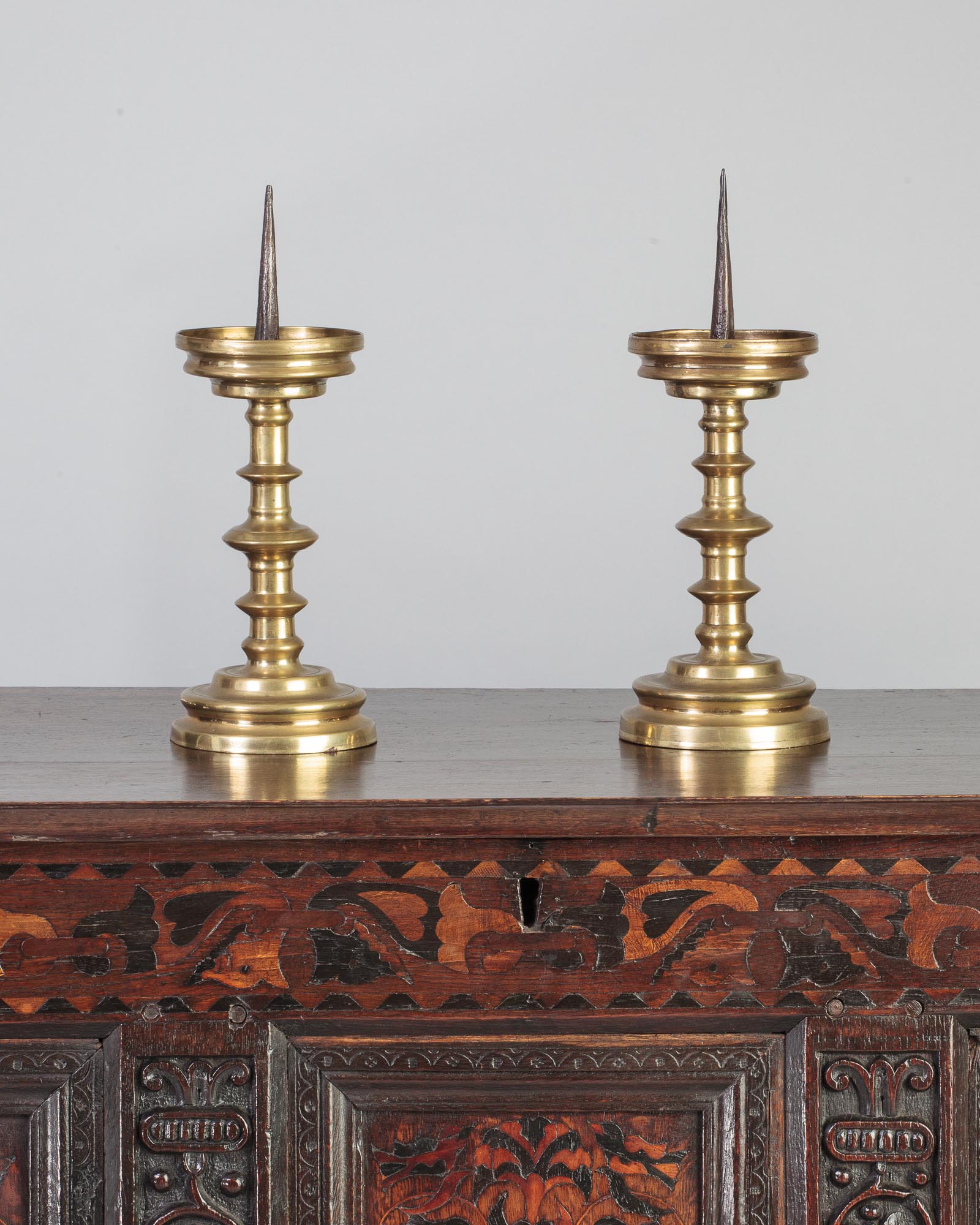 Gothic pricket candlesticks