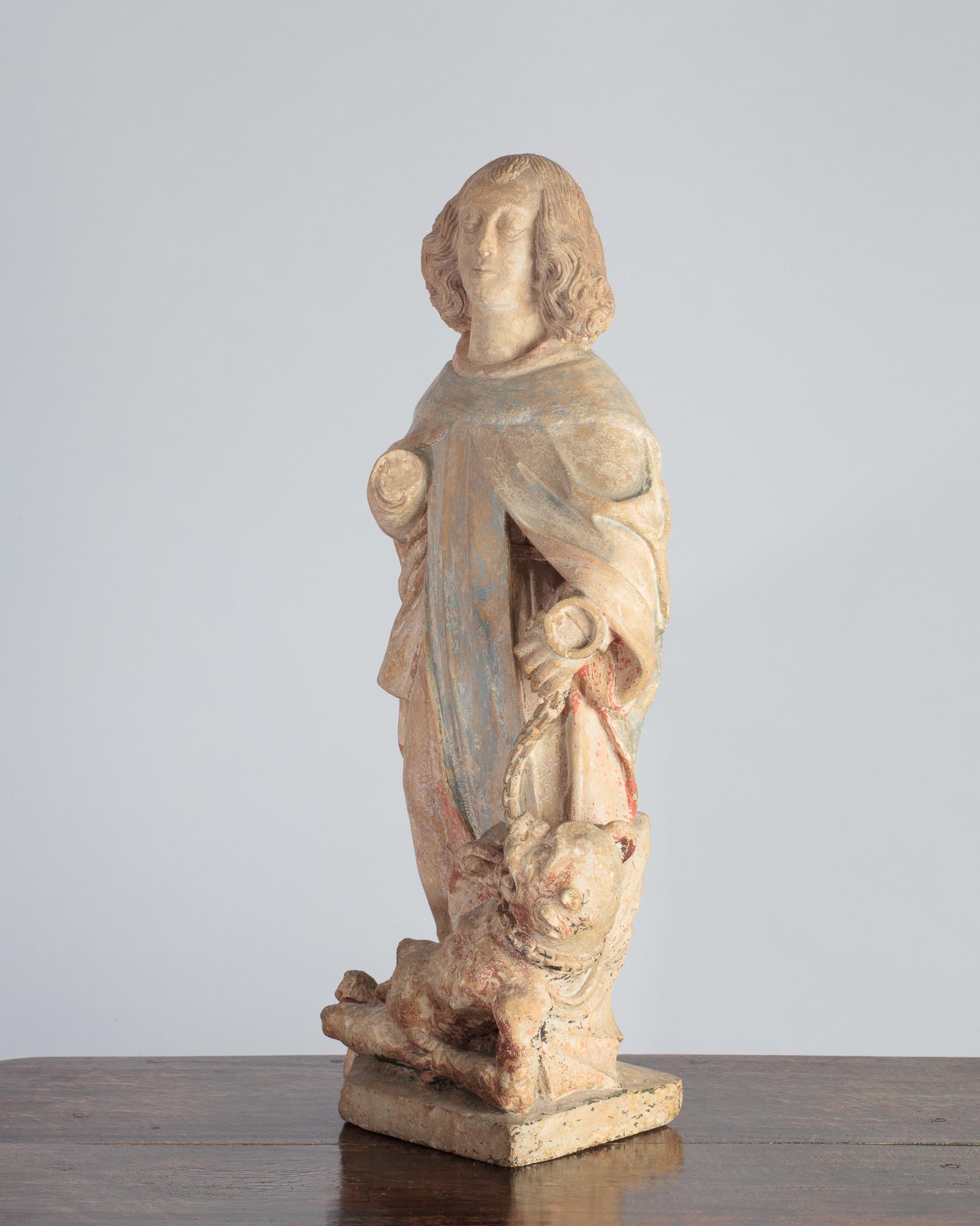 Limestone sculpture of St Michael