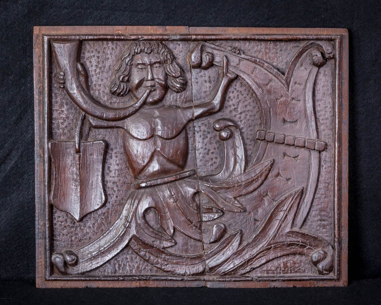 Henry VIII carved oak panel