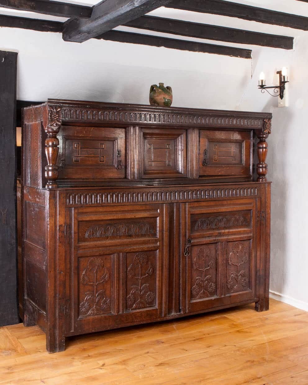James I oak press cupboard