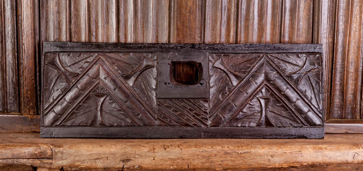 Tudor carved chest front