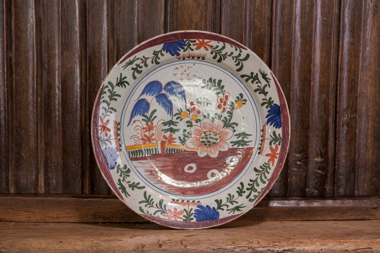 18th century polychromed plate