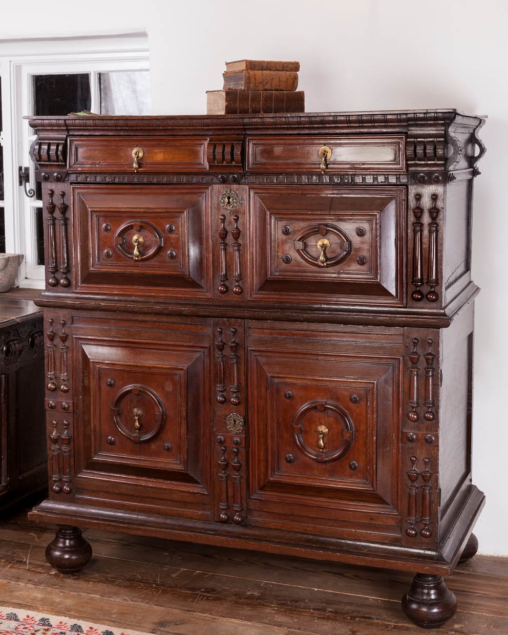 Charles II enclosed chest of drawers