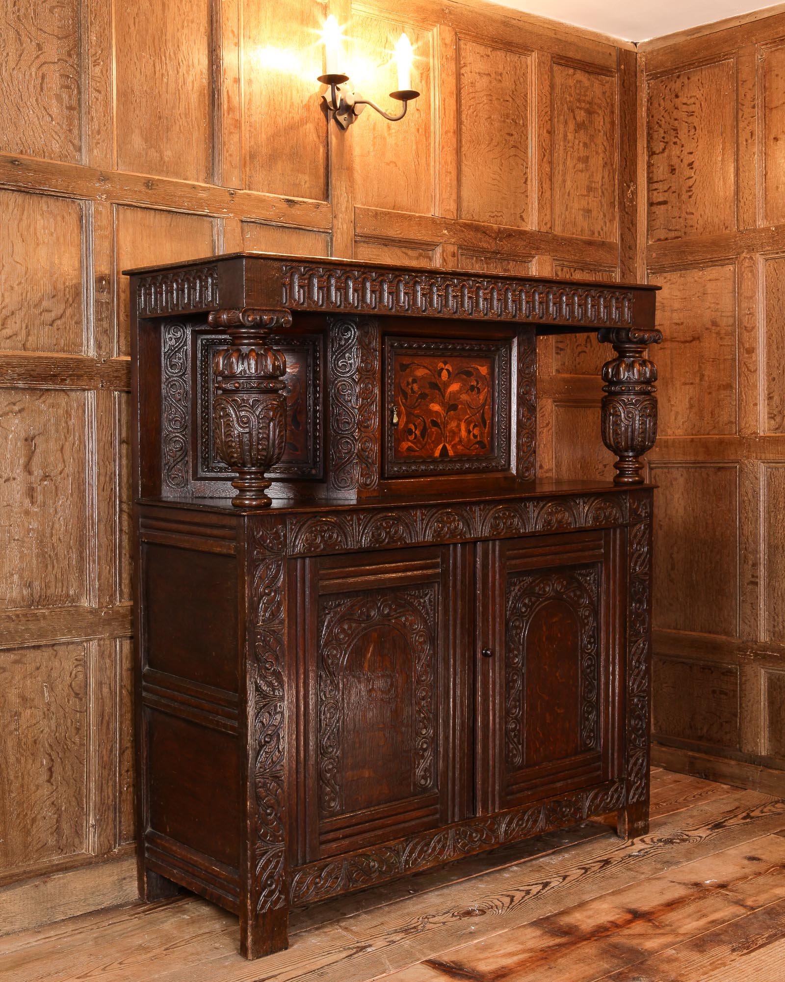 James I joined oak press cupboard