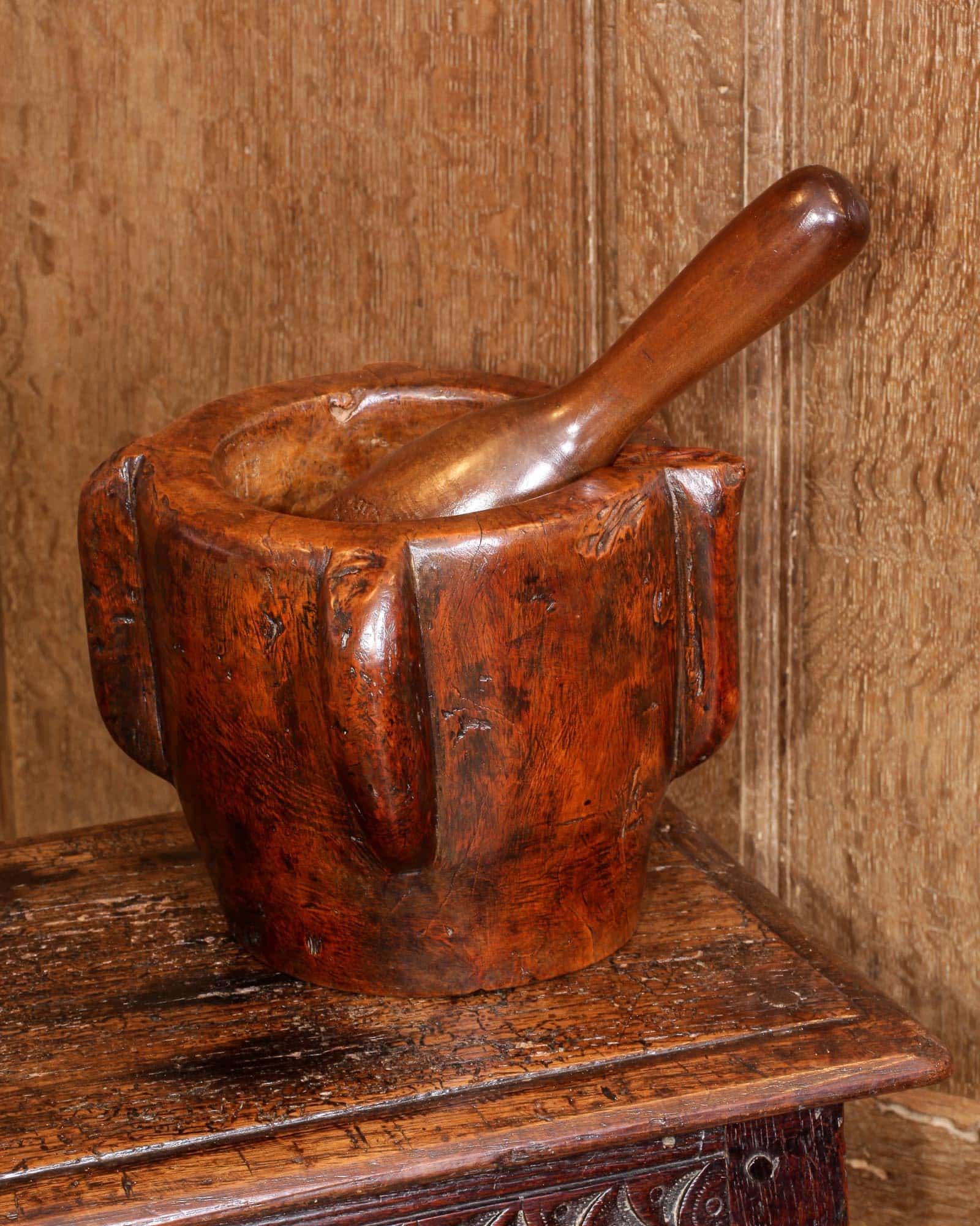 17th century burr lignum mortar