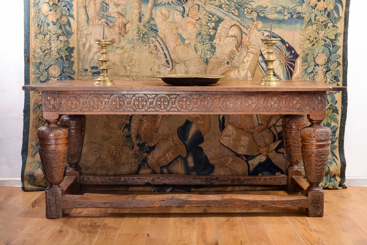 Elizabeth I oak carved table
