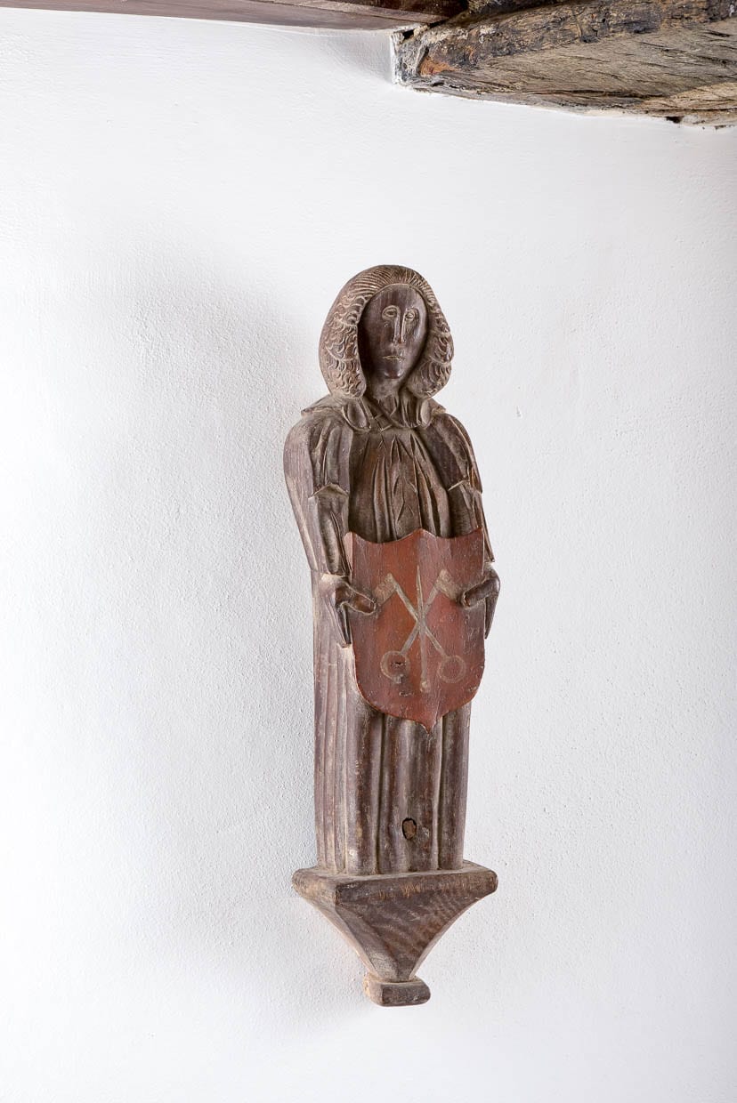 15th century English carved angel